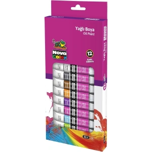 Nova Color Yağlı Boya Seti 12 Renk x 12 ml. Tüp