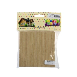 Odak Hobi Ahşap Kaplama Levha 10x10cm 0.5mm 20li Kalın Damar Meşe