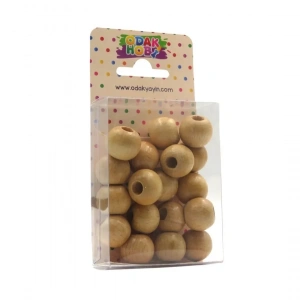 Odak Hobi Tahta Yuvarlak Naturel Boncuk 17mm