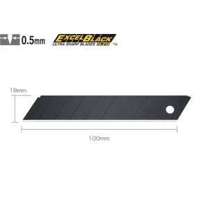 OLFA LBB-50 Extra Keskinleştirilmiş Excel Black Serisi Maket Bıçağı Yedeği (50 li)