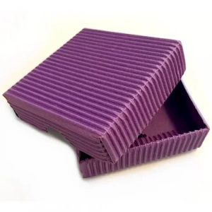 Oluklu Karton Mini Kutu Mor (7,5 x 7,5 x 2 cm.)