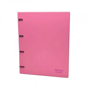 ÖNDER 124-23 RAİNBOW PLASTİK KAPAK HALKALI DOSYA 4 HALKALI PEMBE