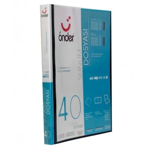 Önder Sunum Dosyası Önü Cepli A4 40Lı Siyah