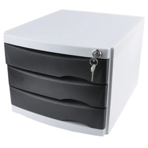 Ops Evrak Rafı Çekmeceli Plastik Kilitli 3 LÜ Mavi CMC 203