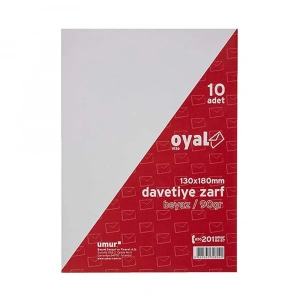 Oyal Davetiye Zarfı Beyaz 13x18mm 90gr 10’lu