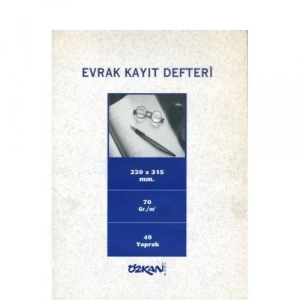 Özkan Evrak Kayıt Defteri 40 Yp. 22x32