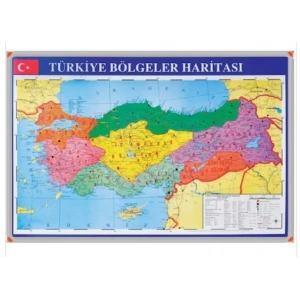 Panda Coğrafi Bölge Haritası 70x100 Alm Çerçeve