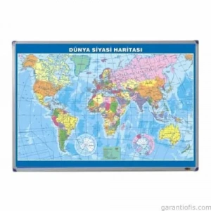 Panda PAN 404 Alüminyum Çerçeve Dünya Siyasi Haritası (70x100 cm)