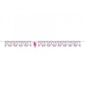 Parıltılı Çiçek Perisi Happy Birthday Bayrak Afiş 140 Cm