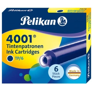 Pelikan 4001 Kısa Dolma Kalem Kartuşu 6lı MAVİ