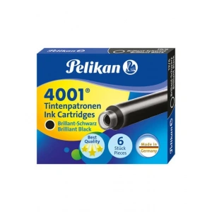 Pelikan 4001 Kısa Dolma Kalem Kartuşu 6lı SİYAH