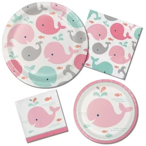 Pembe Balinalar 1 Yaş EKO Parti seti 16 KİŞİLİK