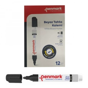 Penmark Beyaz Yazı Tahtası Kalemi Siyah Renk (12 Adet)