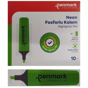 Penmark Fosforlu Kalem Neon Yeşil Renk (10 Adet)