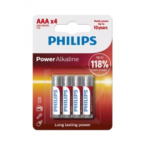PHİLİPS LR03A4B-10 ALKALİNE AAA İNCE KALEM PİL 4LÜ