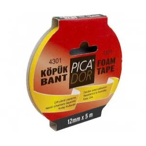PİCADOR ÇİFT TARAFLI KÖPÜK BANT 12mmx5m ASKILI (KO001)