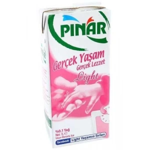 Pınar Az Yağlı Light Süt 1 Litre (12 li Koli)