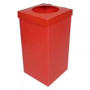 Plastik Atık Kağıt Kutusu - Kırmızı