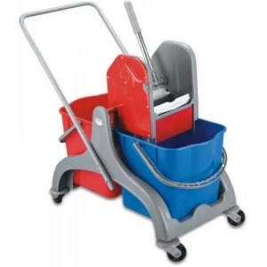 Plastik Gövdeli Çift Kovalı Temizlik Arabası