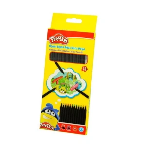 Play Doh 12 Renk Set Metalik Siyah Lata Üçgen Kuruboya Play-Ku025