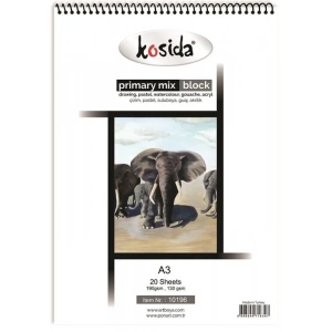 Ponart Kosida Primary Painting Mix Blok Spralli A3 Karma Resim Defteri 20 Sayfa