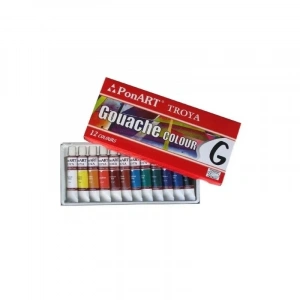 Ponart - Kosida Troya Guaj Boya Seti 12 Renk x 12 ml.