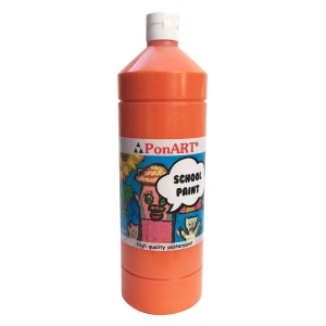 Ponart School Paint Tempera Boya 1000 ml. PSP-2206 TURUNCU