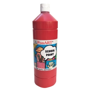 Ponart School Paint Tempera Boya 1000 ml. PSP-2207 A.KIRMIZI