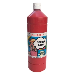 Ponart School Paint Tempera Boya 1000 ml. PSP-2208 K.KIRMIZI