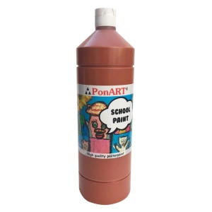 Ponart School Paint Tempera Boya 1000 ml. PSP-2218 A.KAHVE