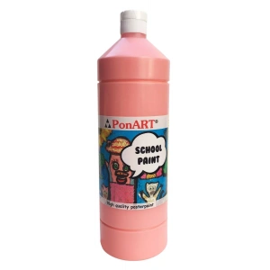 Ponart School Paint Tempera Boya 1000 ml. PSP-2223 PEMBE