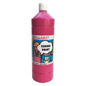 Ponart School Paint Tempera Boya 1000 ml. PSP-2238 SIKLAMEN