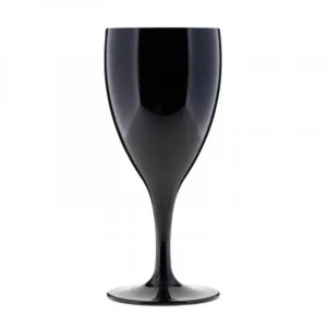 Premium Polikarbonat Şarap Bardağı Siyah 230 Cc