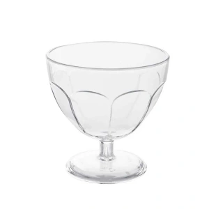 Premium Polikarbonat Tatlı Kabı Ayaklı Şeffaf 250 cc