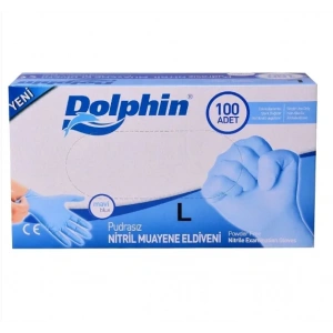 Pudrasız Mavi Nitril Medikal Muayene Eldiveni ( L ) 2000 Adet