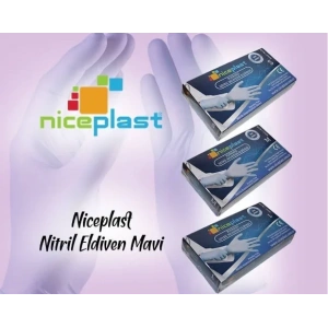Pudrasız Mavi Nitril Medikal Muayene Eldiveni ( S ) 100 Adet