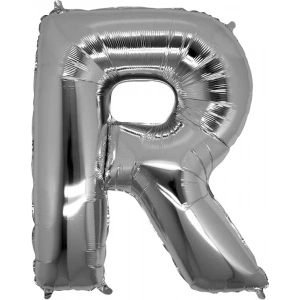 R Harfi Gümüş Folyo Balon