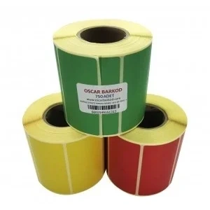 RENKLİ TERMAL BARKOD ETİKETİ 40X80 750 ADET