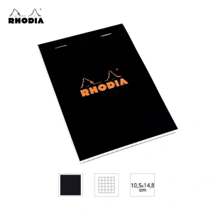 Rhodia Bloknot A6 Siyah 80gr Kareli 80yp