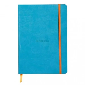 Rhodia Boutique Rodiarama Renkler Italyan Deri Yumuşak Kapak Çizgili Turquoise A6