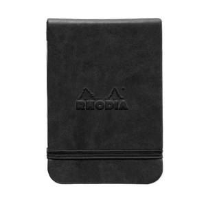 Rhodia Boutique Webnotebook Italyan Deri Çizgili Defter (Yandan) Siyah Sert Kapak