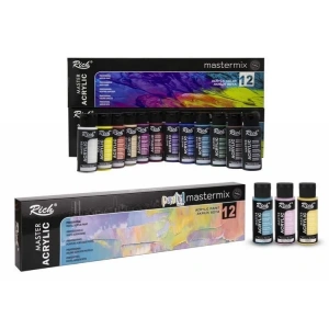 Rich Mastermix Akrilik Boya Seti 24 Renk x 60 cc. 12 Canlı + 12 Pastel Renk