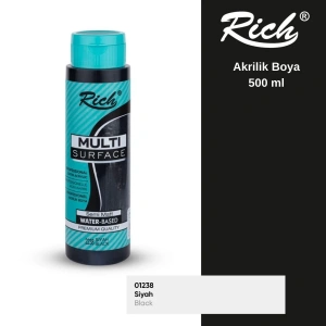 Rich Multi Surface Akrilik Boya 500ml 2238 Siyah