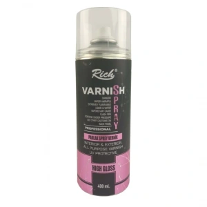 Rich Solvent Bazlı Sprey Vernik 400ml High Gloss Parlak