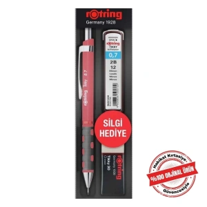 Rotring Tikky Grafik Teknik Çizim Kalemi Silgi Hediyeli Set 0.7mm Kırmızı