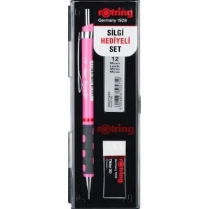 Rotring Tikky Versatil Kalem + Min + Silgi Okul Seti 0.5 mm NEON PEMBE
