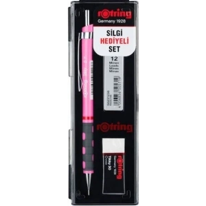 Rotring Tikky Versatil Kalem + Min + Silgi Okul Seti 0.7 mm NEON PEMBE