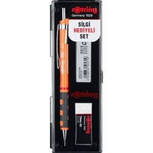 Rotring Tikky Versatil Kalem + Min + Silgi Okul Seti 0.7 mm NEON TURUNCU