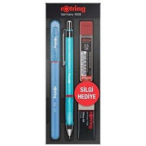 Rotring Visuclick Versatil Kalem + Jel Kalem + Min + Silgi Okul Seti 0.5 mm MAVİ