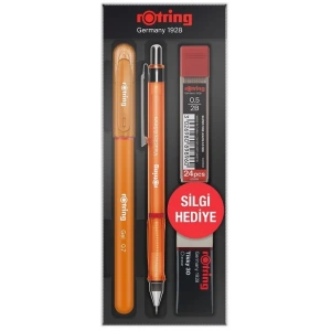 Rotring Visuclick Versatil Kalem + Jel Kalem + Min + Silgi Okul Seti 0.5 mm TURUNCU